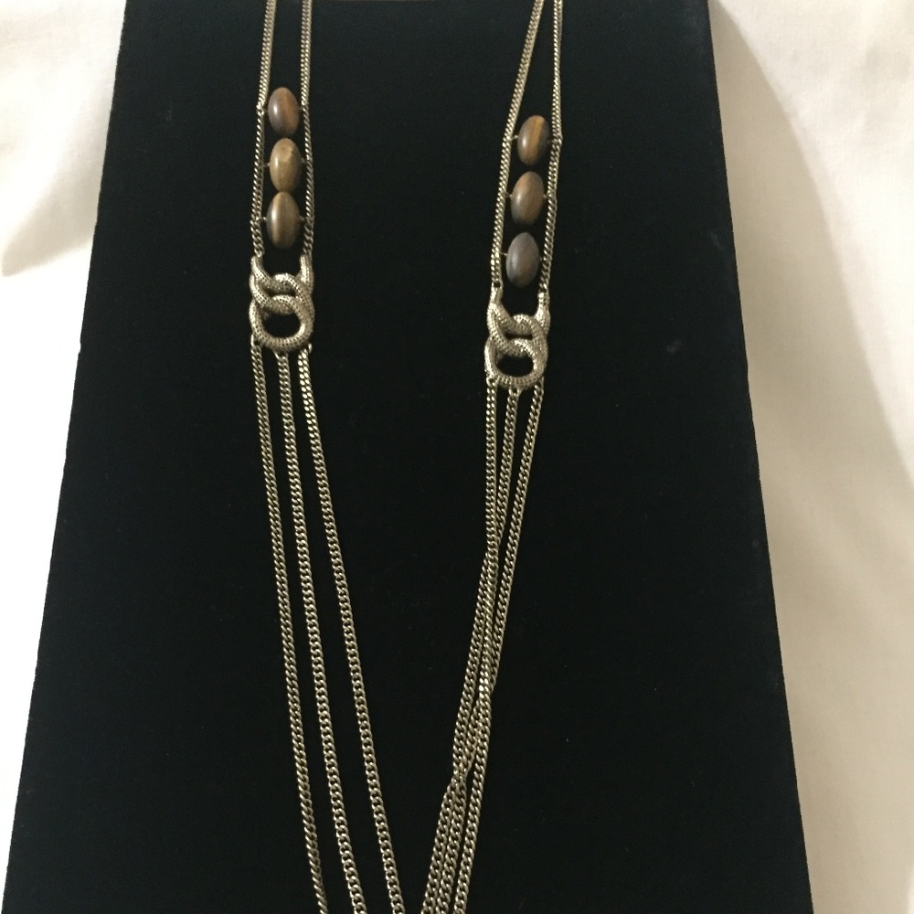 KENNETH COLE MULTI STRAND GOLD TONE NECKLACE - Picture 3 of 4